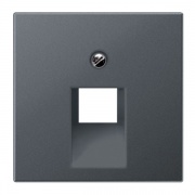 Накладка 1-ая компьютерной/телефонной RJ45/RJ11 розетки наклонная Jung A Антрацит матовый