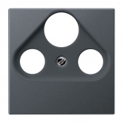 Накладка телевизионной розетки TV+FM+SAT Jung A+AS Антрацит матовый