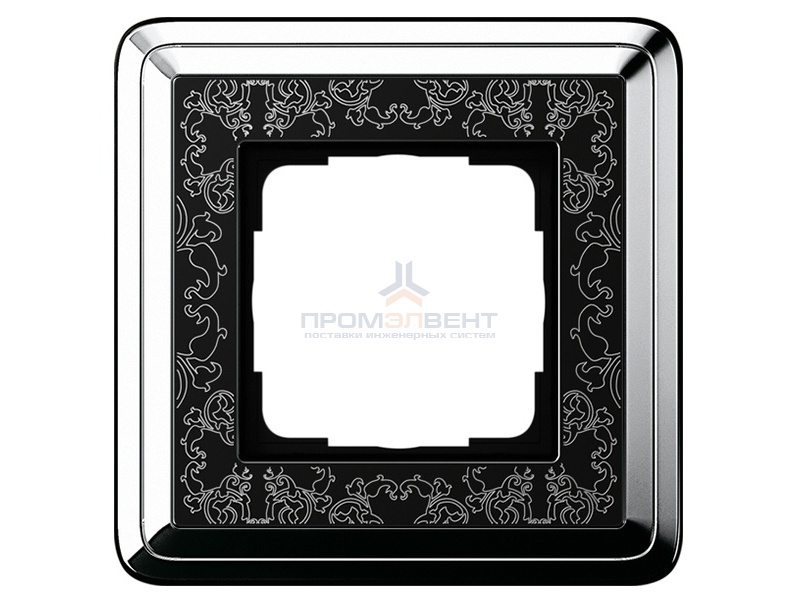 Рамка 1-ая Gira ClassiX Art Хром/Черный