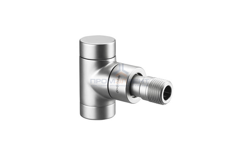 Вентиль на обратную подводку угловой Oventrop Combi E - Ду15 (цвет матовая сталь)