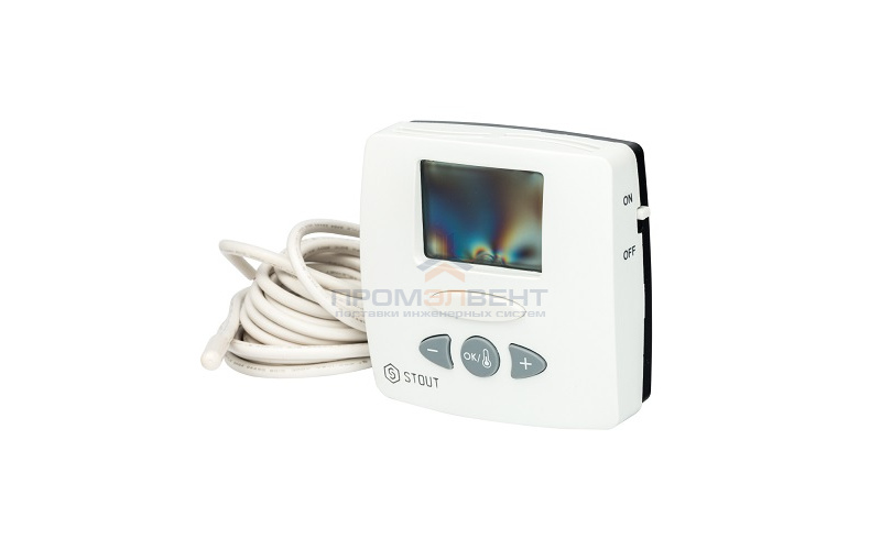 Термостат комнатный электронный STOUT WFHT-LCD (с выносным датчиком, длина кабеля 3м.)