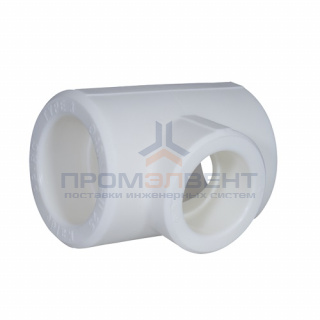 Тройник переходной KALDE - 75 x 50 x 75 (для полипропиленовых труб под пайку, цвет белый)