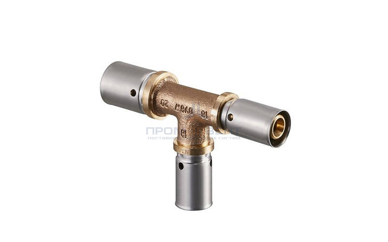 Тройник переходной Oventrop Cofit P - 26x3.0 x 20x2.5 x 20x2.5 (прессовой, бронза)