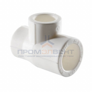 Тройник переходной VALTEC VTp.735 - 63 x 50 x 63 (для полипропиленовых труб под пайку, цвет белый)