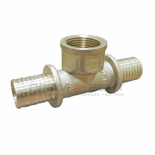 Тройник с переходом на внутреннюю резьбу Varmega Slide-fit - 32 x 1" (латунь, для PEX труб)
