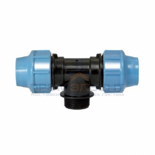 Тройник с переходом на наружную резьбу UNIDELTA 1010 - 16 x 1/2" (винтовой, для труб ПНД)