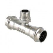 Тройник с переходом на наружную резьбу VALTEC VTi.150 - 18 x 3/4" (прессвой, для труб из нерж.стали)