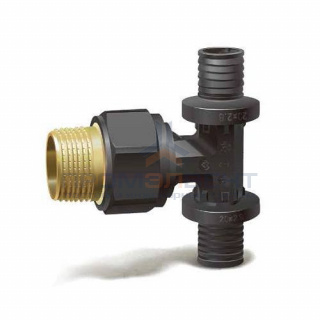 Тройник с переходом на наружную резьбу Varmega Slide-fit - 16 x 1/2" (для труб из сшит.полиэт)