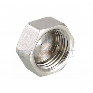 Заглушка VALTEC VTr.590 - 1/2" (резьбовая, латунь никелированная)