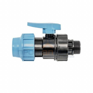 Кран шаровой с переходом на наружную резьбу UNIDELTA 1072 - 20 x 1/2" (винтовой, для труб ПНД)