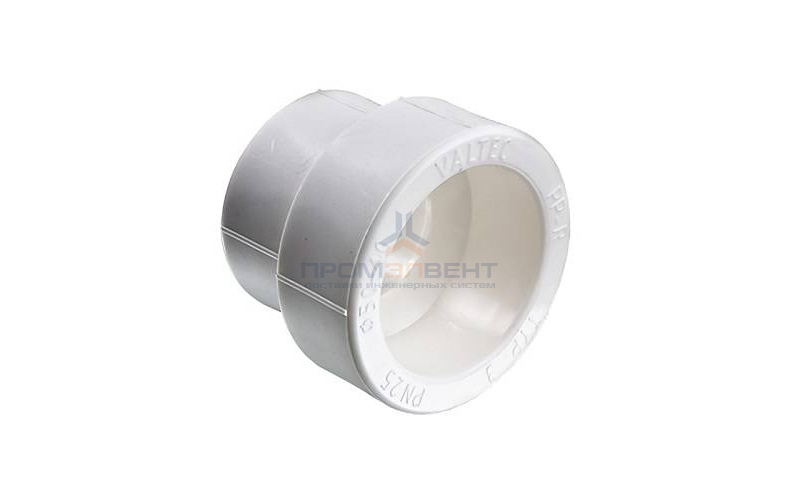 Муфта редукционная VALTEC VTp.705 - 63 x 50 (для полипропиленовых труб под пайку, цвет белый)