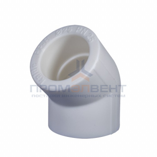 Отвод 45° KALDE - 25 (для полипропиленовых труб под пайку, цвет белый)