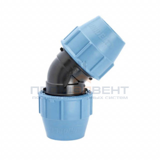 Отвод 45° UNIDELTA 1018 - 50 (винтовой, для труб ПНД)