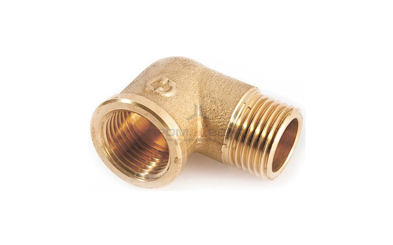 Отвод 90° латунный резьбовой равнопроходный STOUT (НР/ВР) - 2