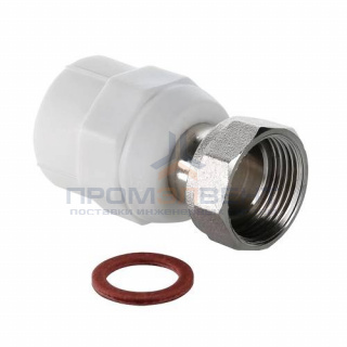 Переход на накидную гайку VALTEC VTp.708 - 25 x 3/4" (для полипропиленовых труб, цвет белый)
