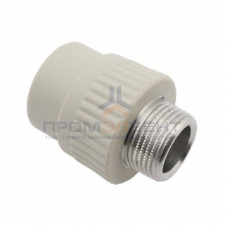 Переход на наружную резьбу FV-Plast - 90 x 3" (для полипропиленовых труб, цвет серый)