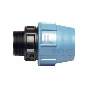 Переход на наружную резьбу UNIDELTA 1003 - 63 x 2" (винтовой, для труб ПНД, резьба пластиковая)