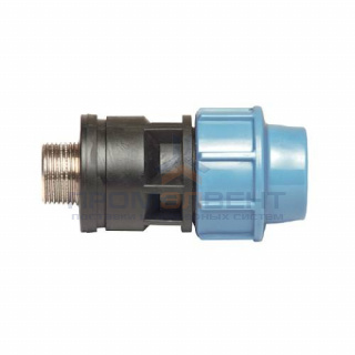 Переход на наружную резьбу UNIDELTA 1035 - 20 x 1/2" (винтовой, для труб ПНД, резьба латунная)