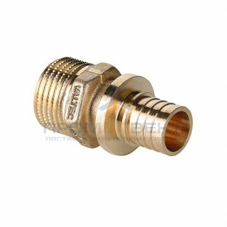 Переход на наружную резьбу VALTEC VTm.401.BG - 16 x 1/2" (для труб из сшитого полиэтилена, латунь)