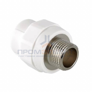 Переход на наружную резьбу VALTEC VTp.701 - 25 x 3/4" (для полипропиленовых труб, цвет белый)