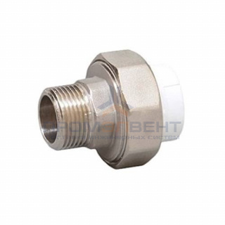 Переход на наружную резьбу разъемный Fusitek - 20 x 1/2" (для полипропиленовых труб, цвет белый)