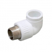 Переход на наружную резьбу угловой Fusitek - 32 x 1" (для полипропиленовых труб, цвет белый)