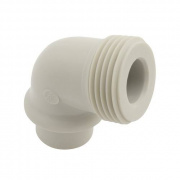 Переход на наружную резьбу угловой FV-Plast - 20 x 3/4" (с пластиковой резьбой, цвет серый)