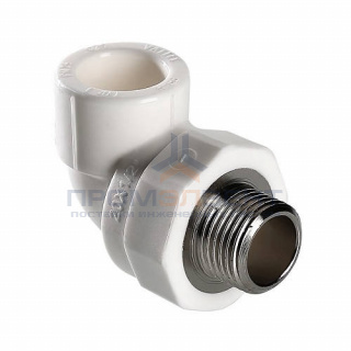 Переход на наружную резьбу угловой VALTEC VTp.753 - 20 x 1/2" (для полипропиленовых труб, белый)