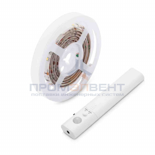10-88 Интерьерная светодиодная подсветка, лента 6В, 2,4Вт/м, smd 2835, 30 д/м, 1м, PIR-сенсор, работает от 4 батареек ААА (нет в комплекте), IP65, 3000К