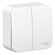 Выключатель 2-клавишный (cх.5) Blanca Schneider Electric 10А 250В белый монтажная пластина