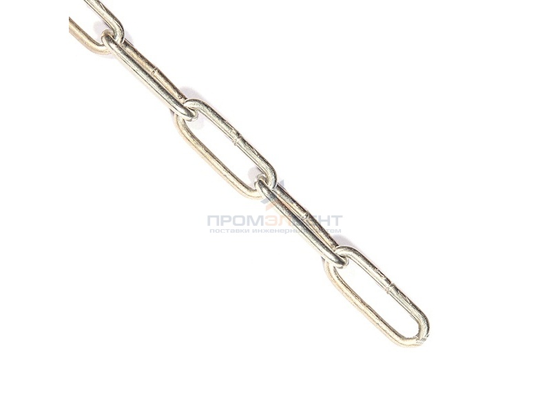 Цепь DIN763 6мм длиннозвенная оцинкованная (30м)