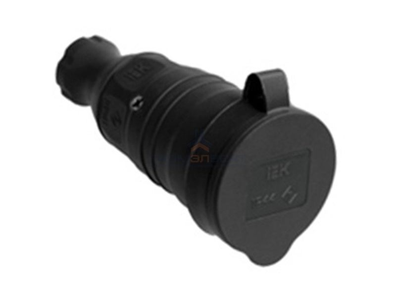Розетка каучуковая ИЭК 2P+E 16А 250В IP44 переносная