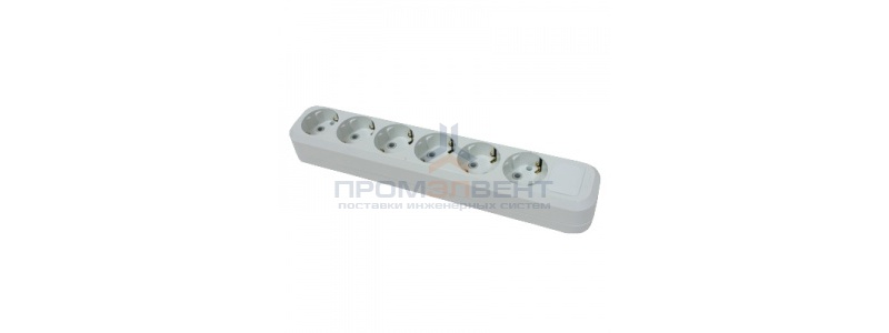 Колодка Makel 16А 6 розеток с заземлением