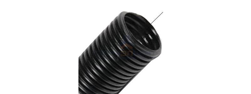 Труба двустенная гибкая, с протяжкой, с соединительной муфтой, внешний диаметр 63 мм (черная)